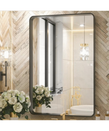 (Black) Metal Frame Rectangle Mirror