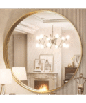 (Gold) Metal Framed Round Mirror