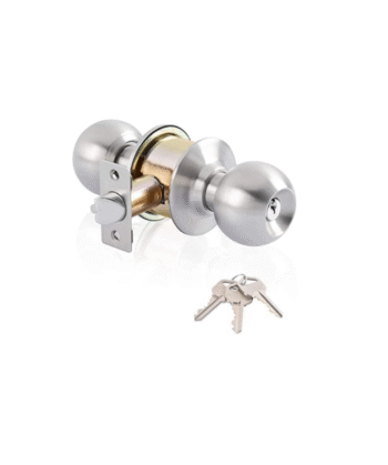 Knob Door Lock Silver (KEY)
