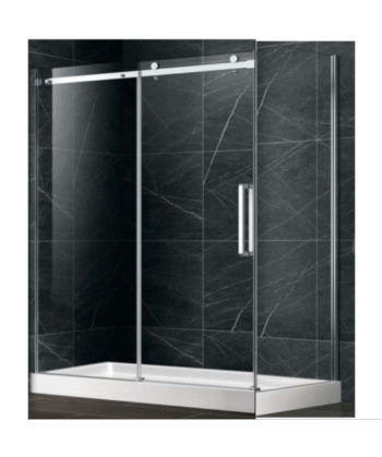 (48" x 32") L-Shape Frameless Shower Door + Base